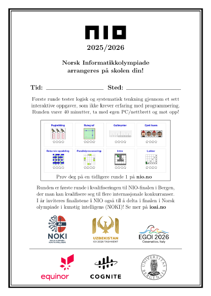 Bilde av plakaten til runde 1 2025/2026